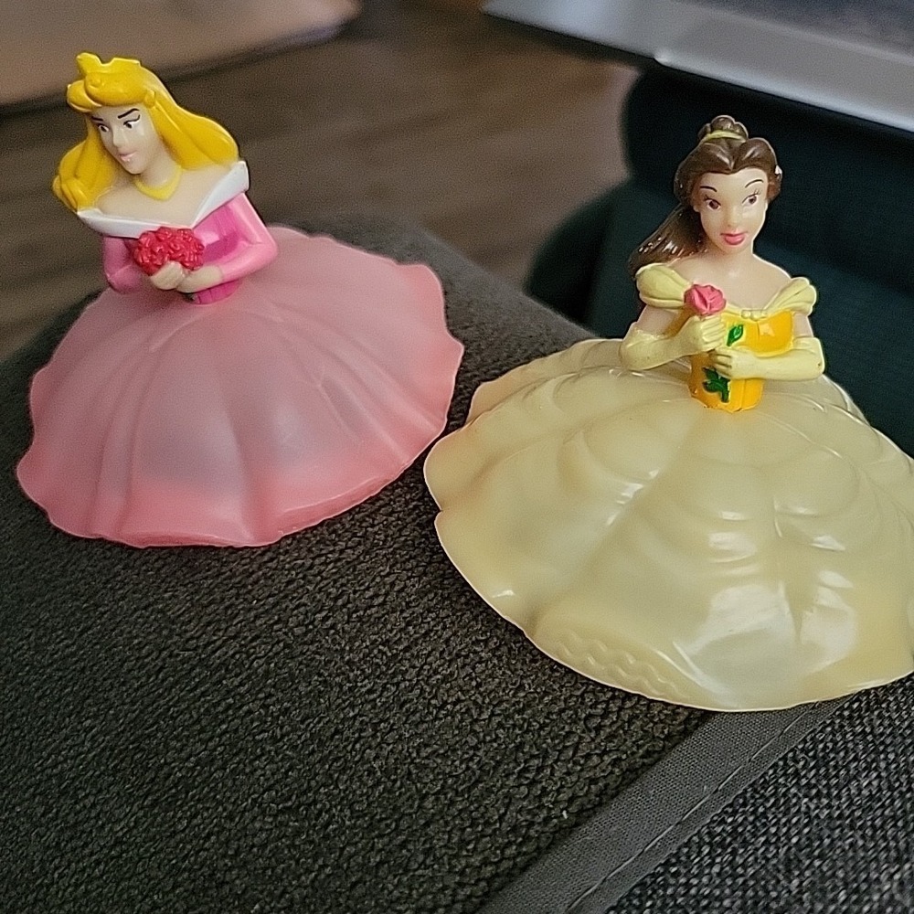 Disney Princess Cake Toppers Belle & Sleeping Beauty Aurora Lot Girls Birthday